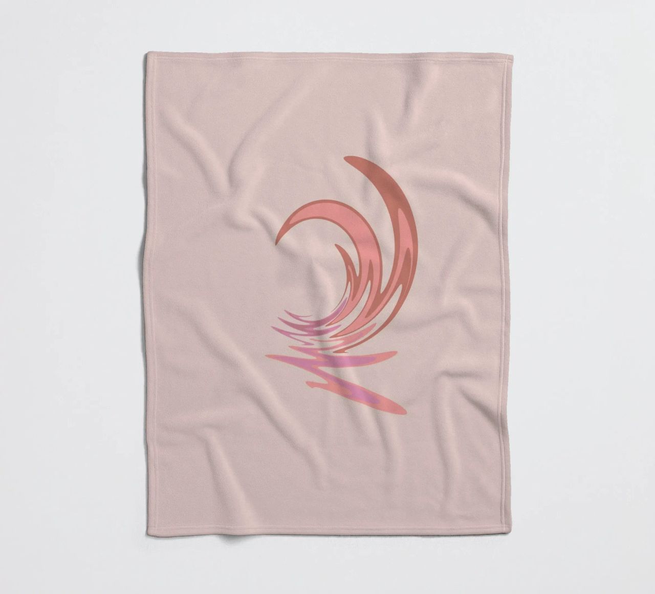 Abstraktes dynamisches Wirbelmuster in Pink Fleecedecke von Something for you