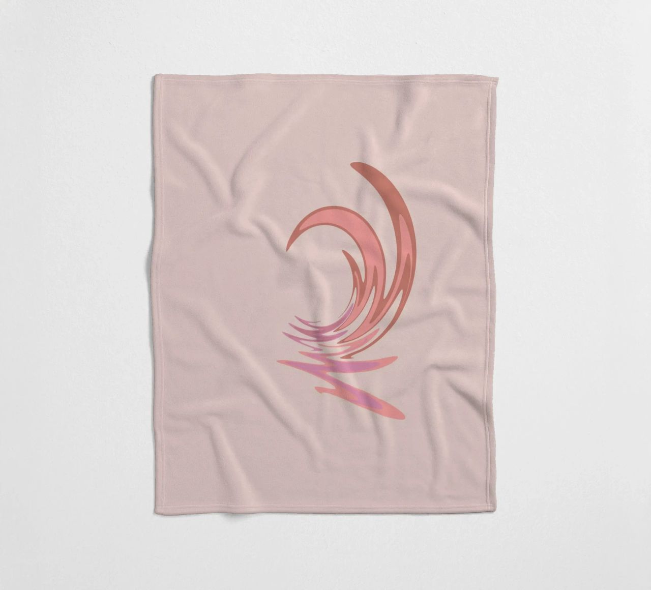 Abstraktes dynamisches Wirbelmuster in Pink Fleecedecke von Something for you