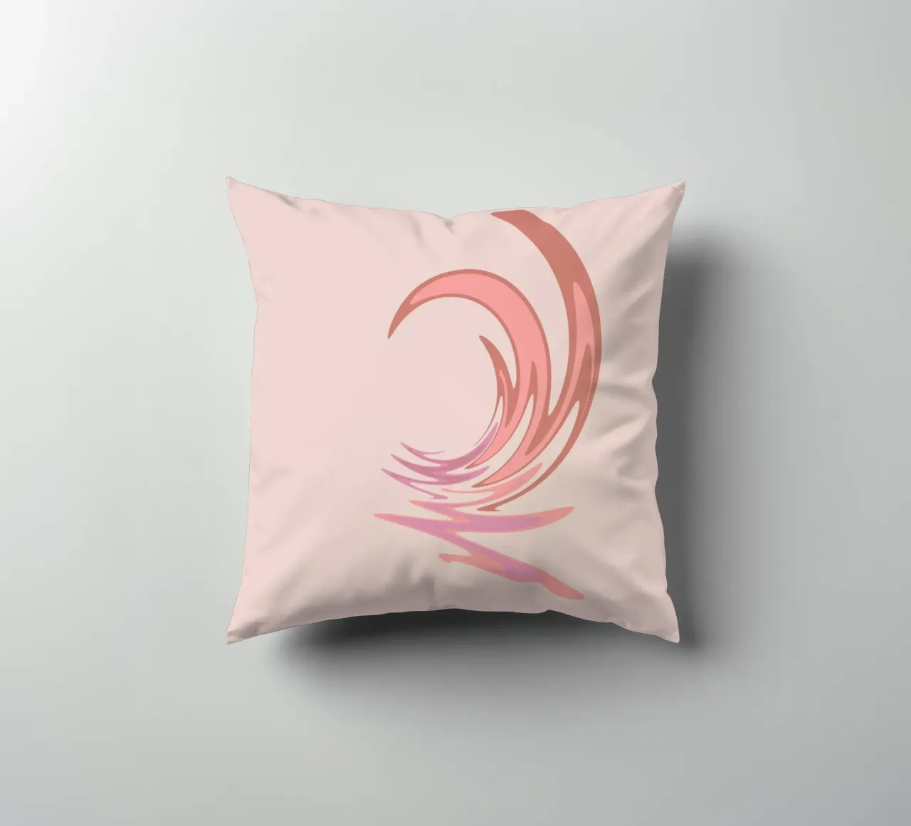 Abstract dynamic swirl pattern in pink decorative cushion by Something for you