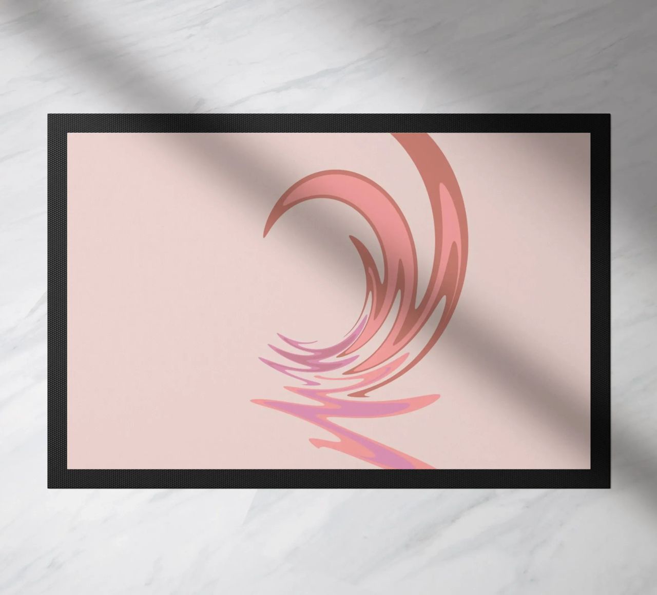Abstract dynamic swirl pattern in pink doormat by Something for you