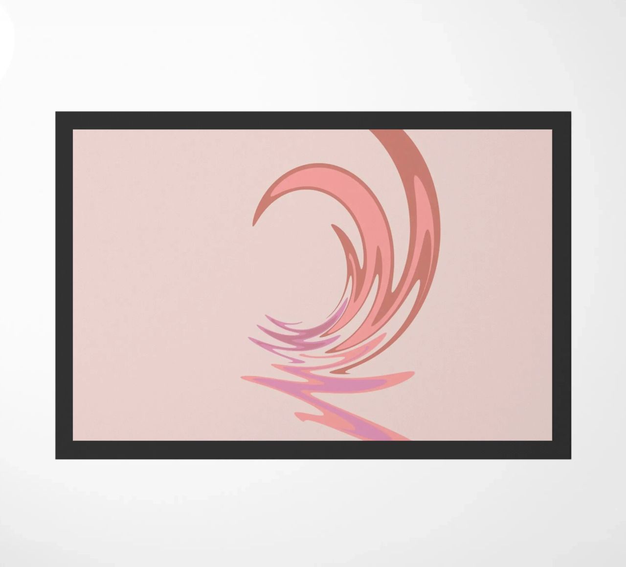 Abstract dynamic swirl pattern in pink doormat by Something for you