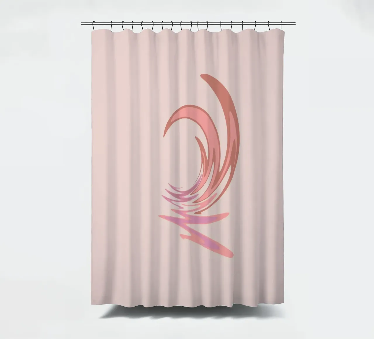 Abstract dynamic swirl pattern in pink shower curtain by Something for you