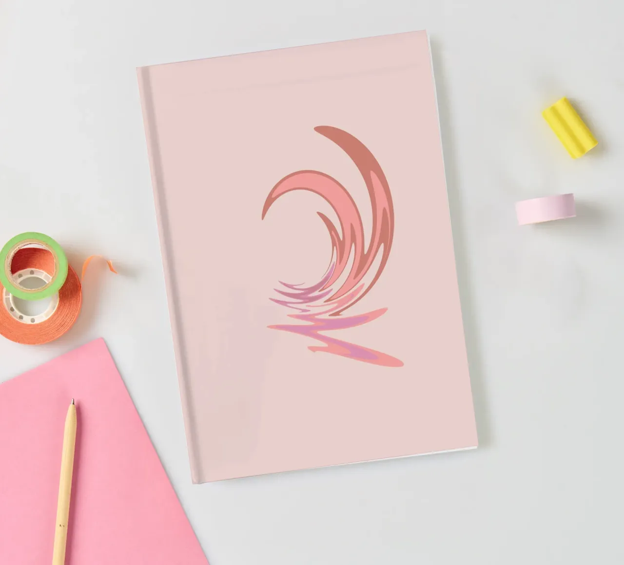 Motif dynamique abstrait de tourbillon en rose carnet de notes de Something for you