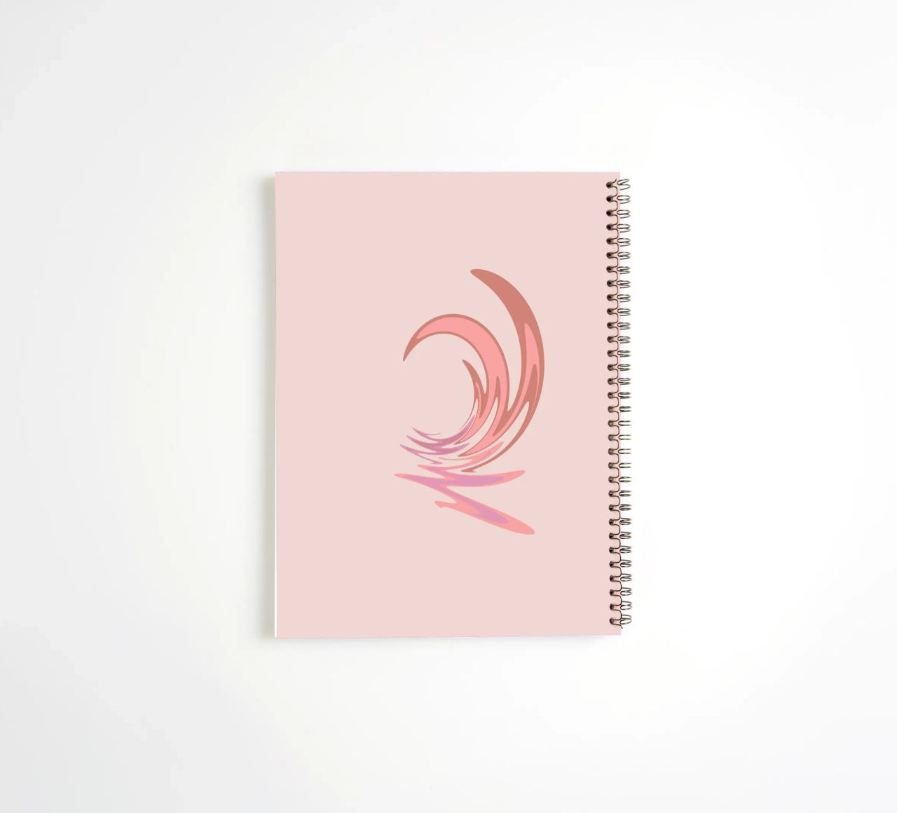 Abstract dynamic swirl pattern in pink spiral notebook by Something for you