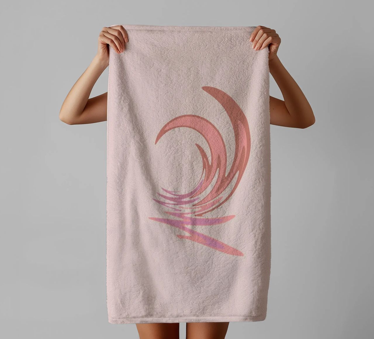 Abstract dynamic swirl pattern in pink towel by Something for you