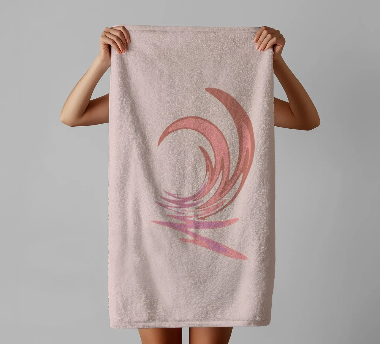 Motif dynamique abstrait de tourbillon en rose serviette de bain de Something for you