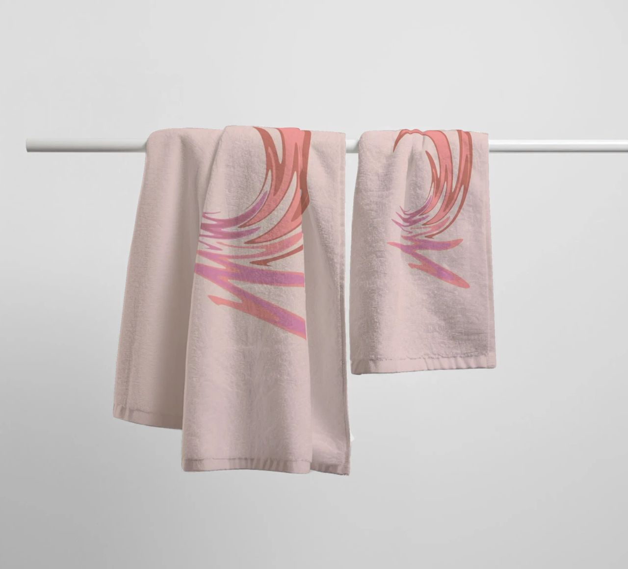 Abstract dynamic swirl pattern in pink towel by Something for you
