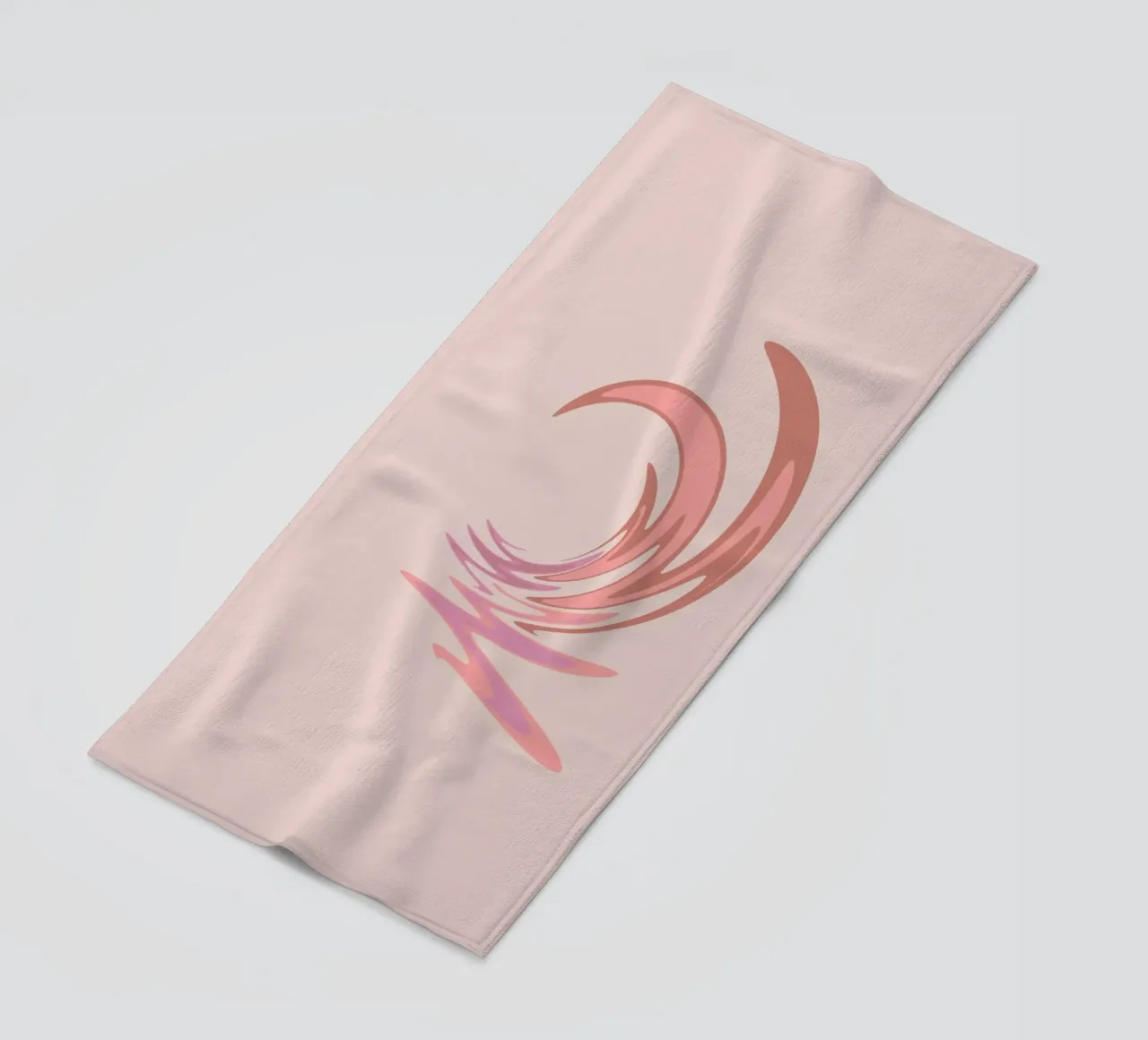 Abstract dynamic swirl pattern in pink beach towel by Something for you