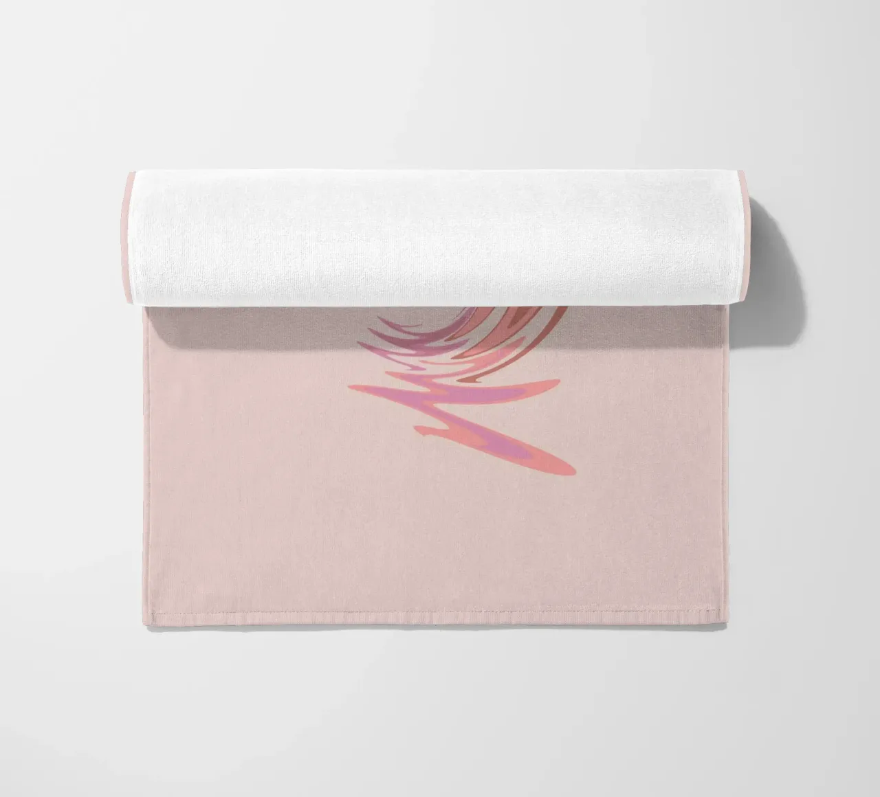 Abstract dynamic swirl pattern in pink beach towel by Something for you