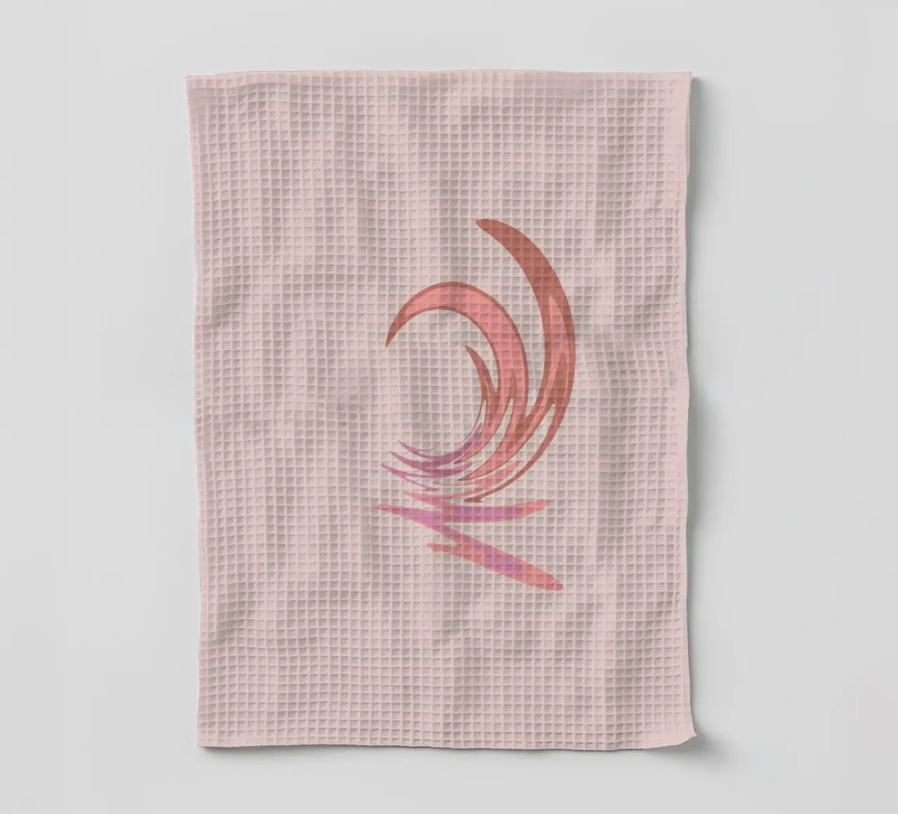 Abstract dynamic swirl pattern in pink tea towel by Something for you