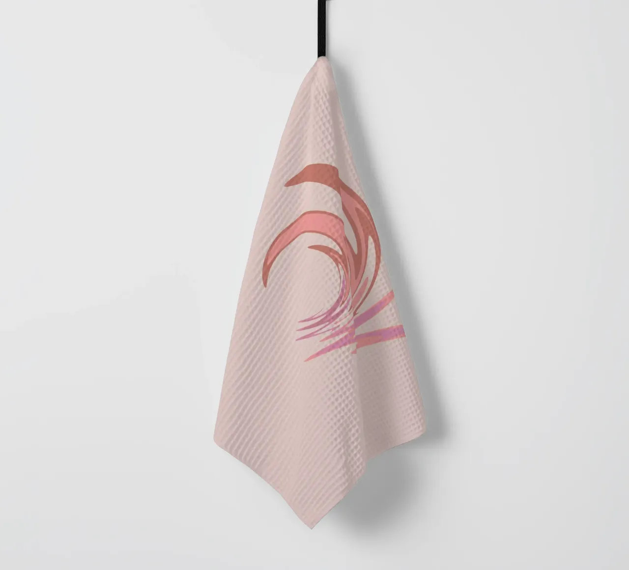 Abstract dynamic swirl pattern in pink tea towel by Something for you