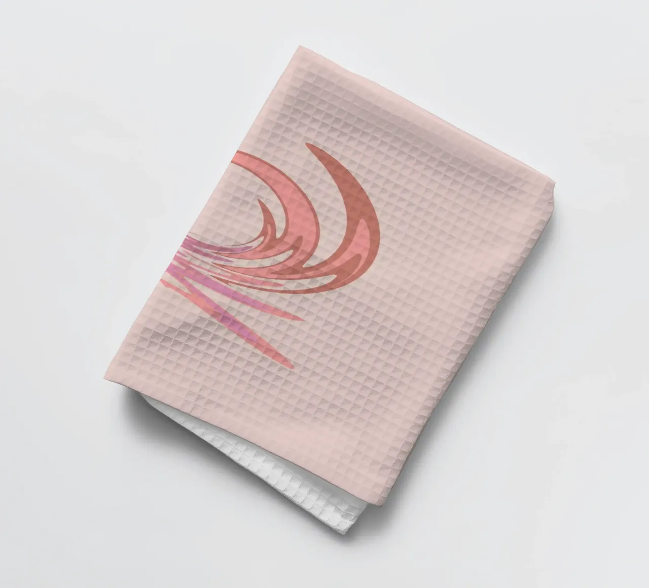 Abstract dynamic swirl pattern in pink tea towel by Something for you
