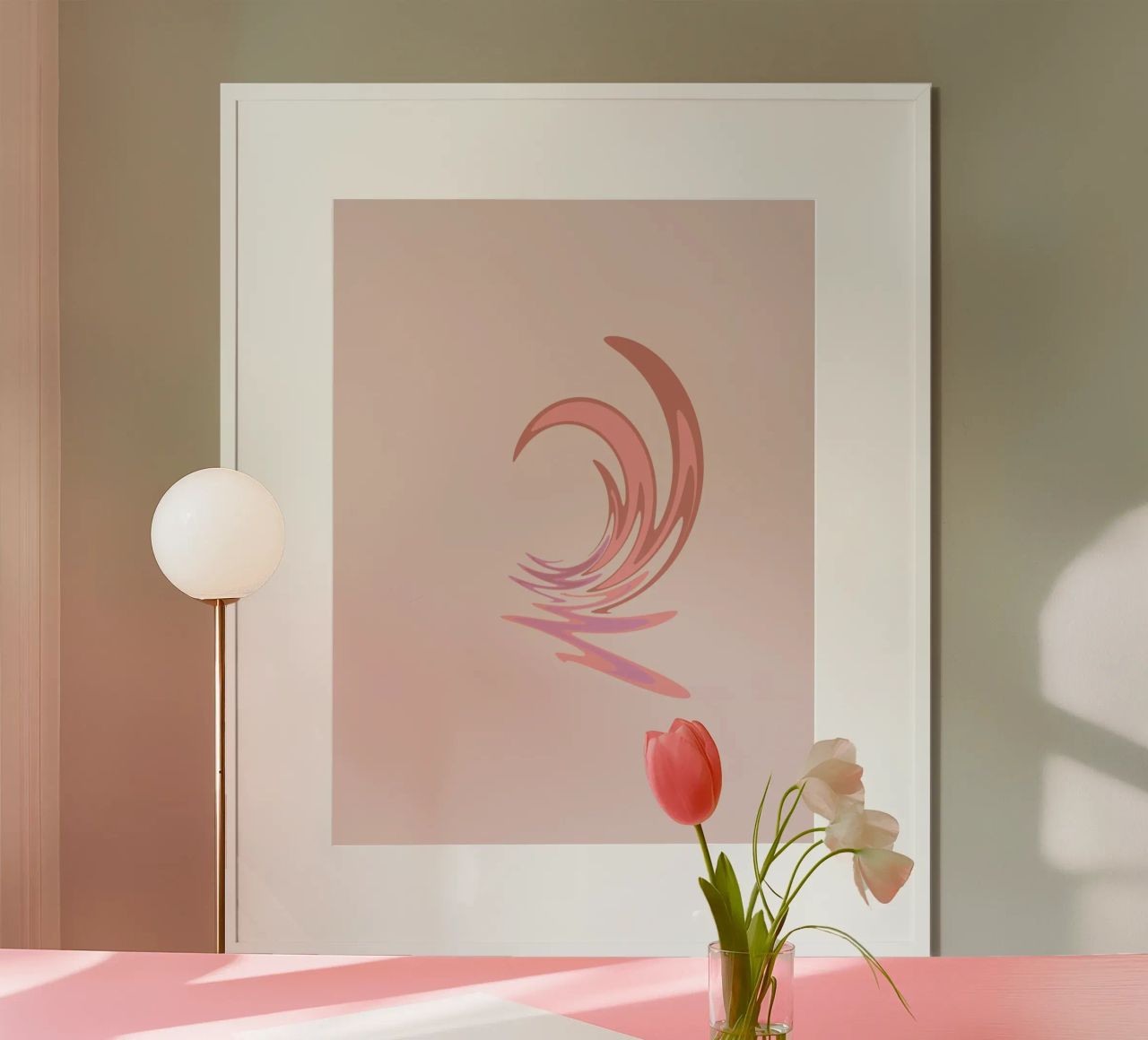 Abstract dynamic swirl pattern in pink hahnemühle by Something for you