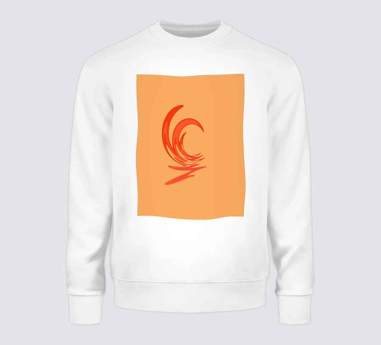 Motif tourbillonnant dynamique abstrait en orange sweat de Something for you