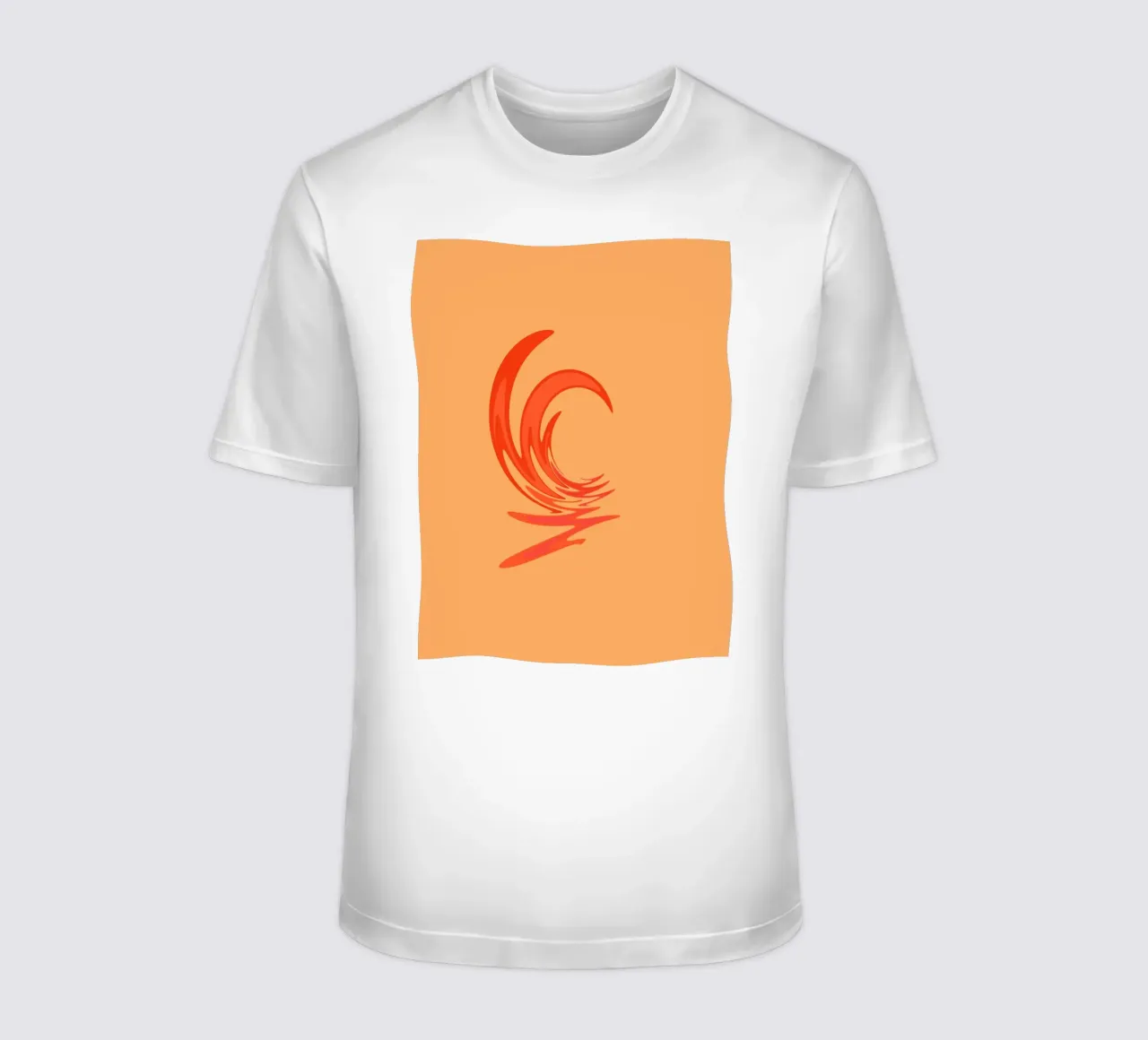 Abstract dynamic swirl pattern in orange t-shirt by Something for you