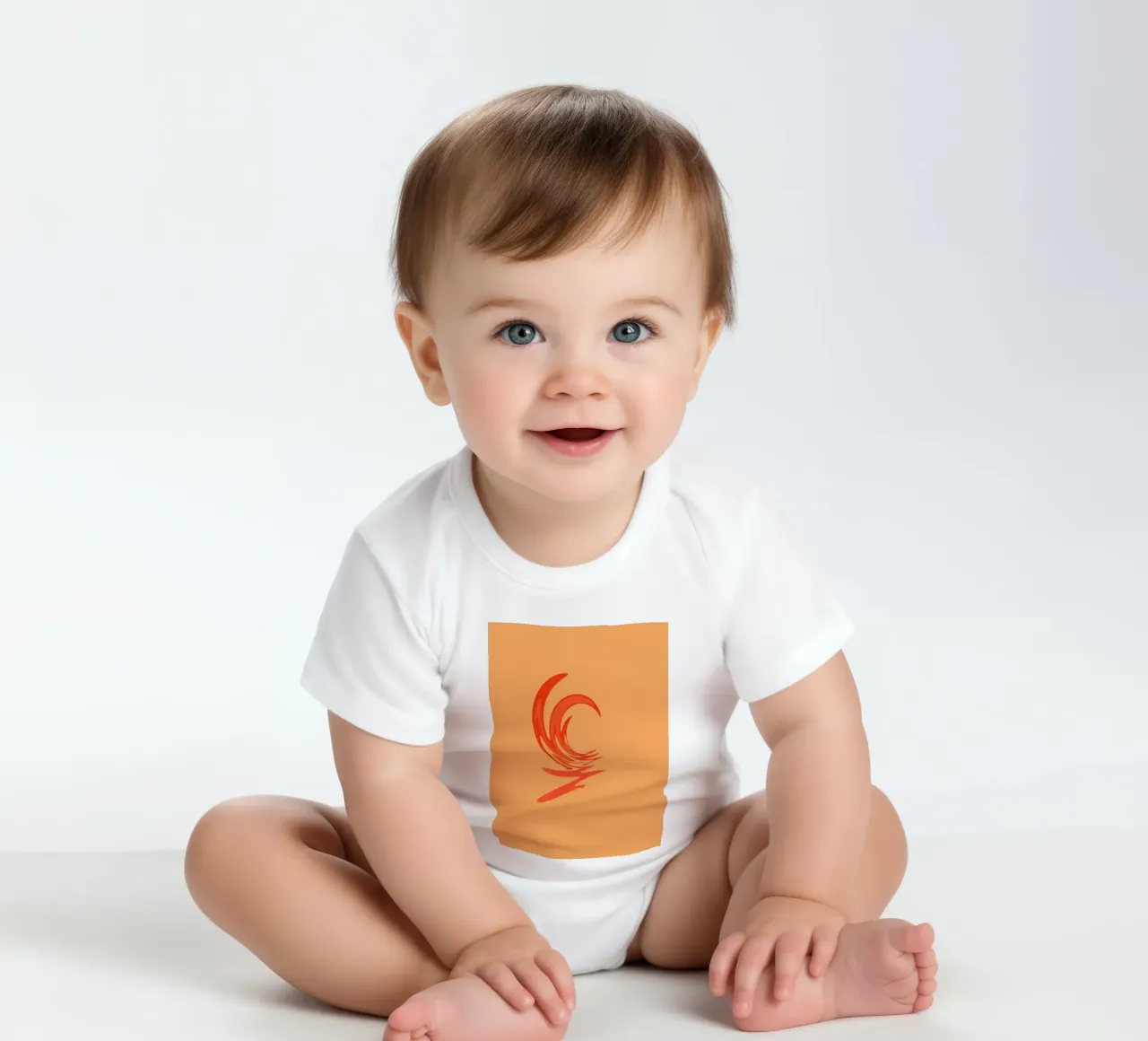 Motif tourbillonnant dynamique abstrait en orange body bébé de Something for you