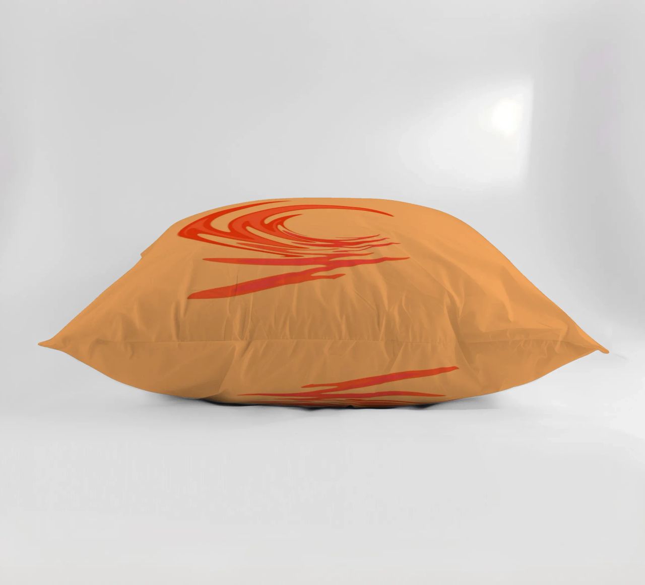 Motivo dinamico astratto a vortice in arancione cuscino da Something for you