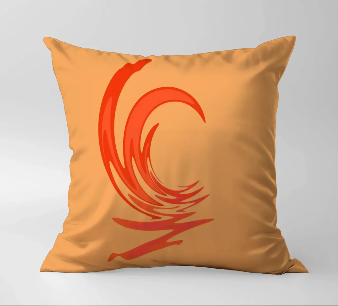 Abstract dynamisch wervelpatroon in oranje kussen van Something for you