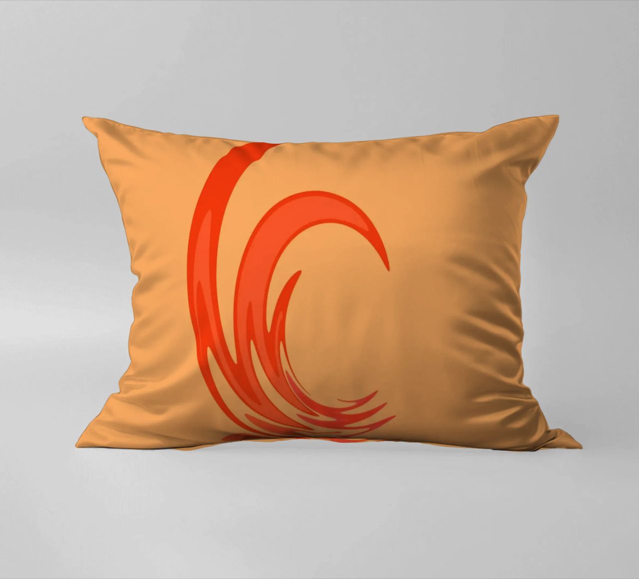 Motivo dinamico astratto a vortice in arancione cuscino da Something for you