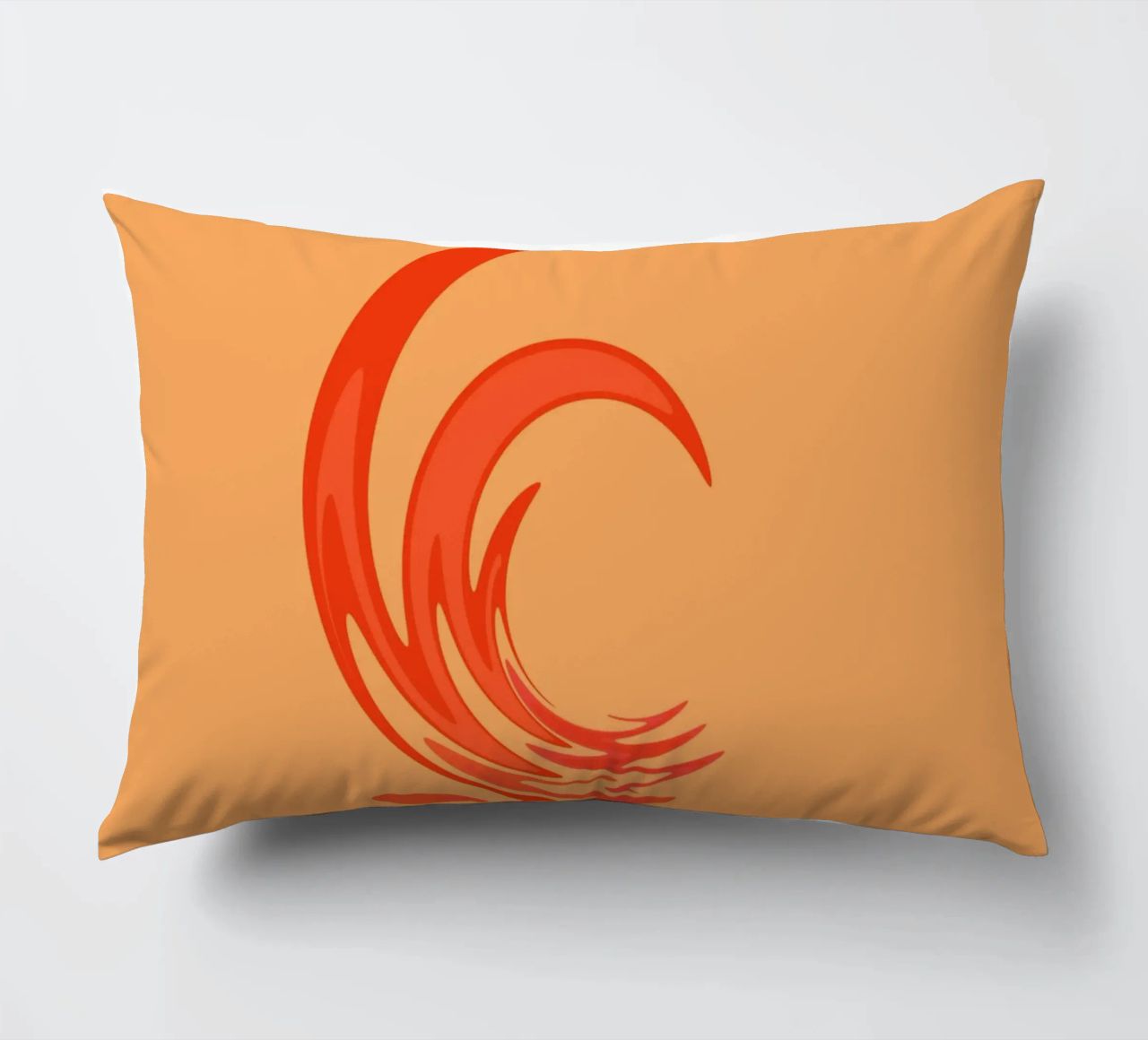 Motivo dinamico astratto a vortice in arancione cuscino da Something for you