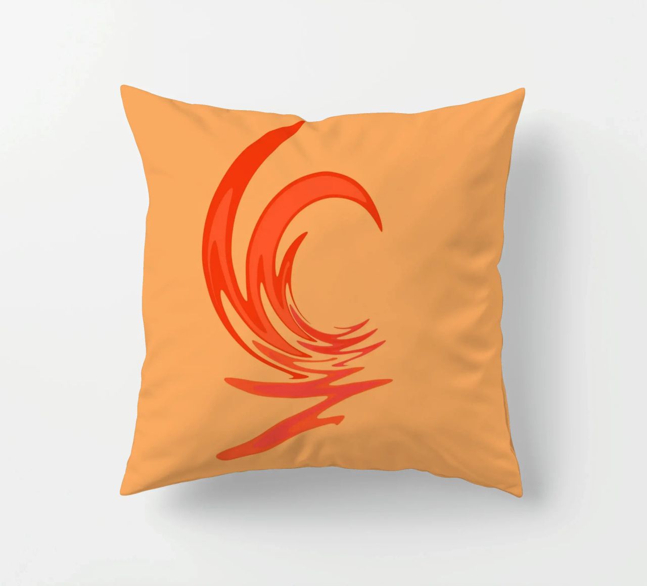 Motivo dinamico astratto a vortice in arancione cuscino da Something for you