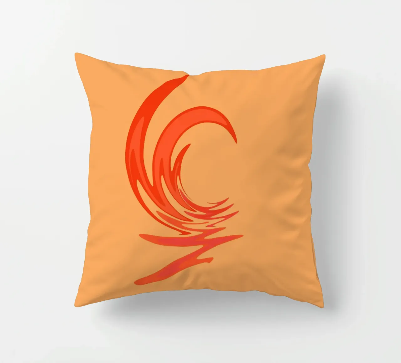Motif tourbillonnant dynamique abstrait en orange coussin de Something for you