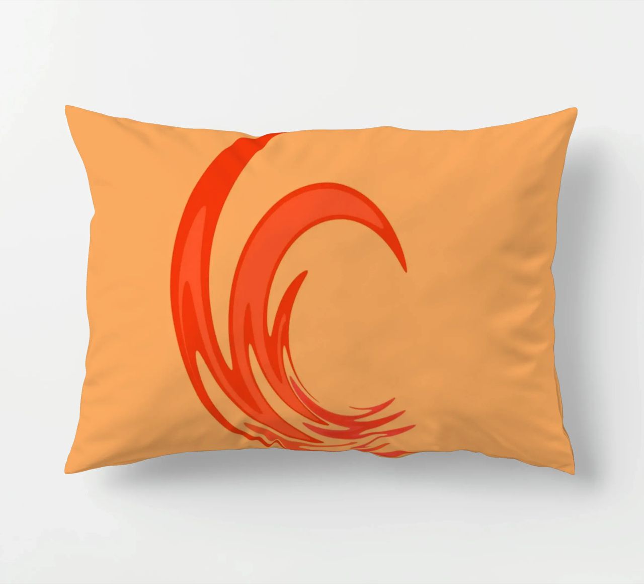 Motivo dinamico astratto a vortice in arancione cuscino da Something for you
