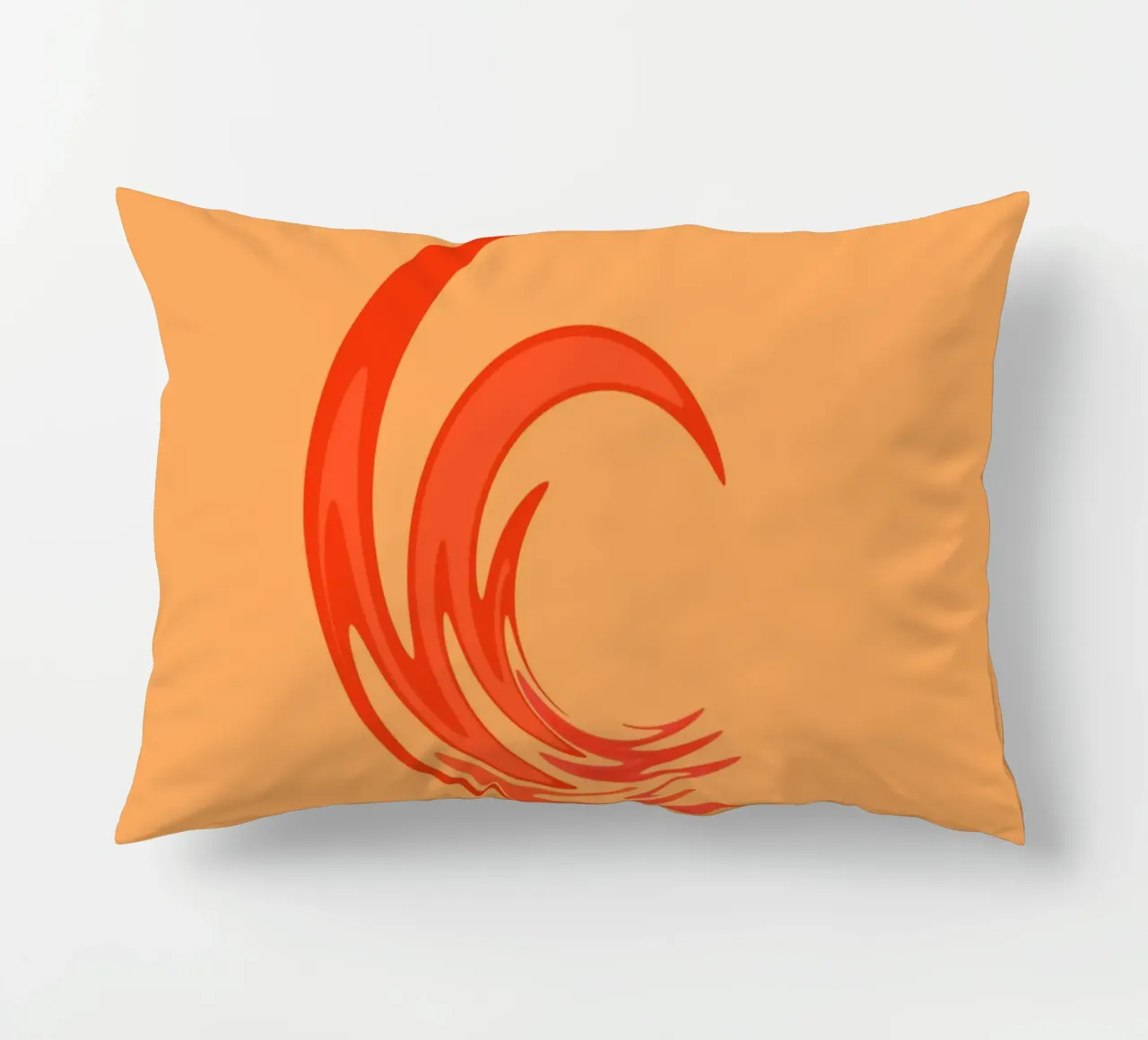Abstract dynamic swirl pattern in orange decorative cushion by Something for you
