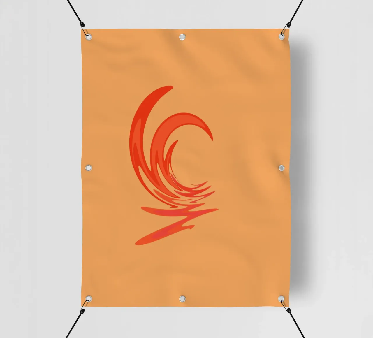 Abstract dynamic swirl pattern in orange pvc cover by Something for you