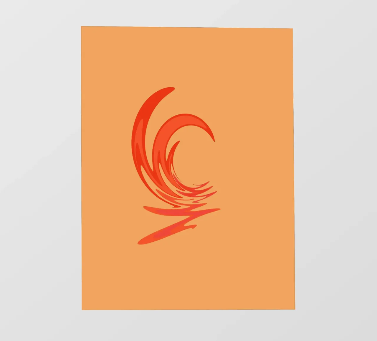 Abstract dynamic swirl pattern in orange pvc cover by Something for you