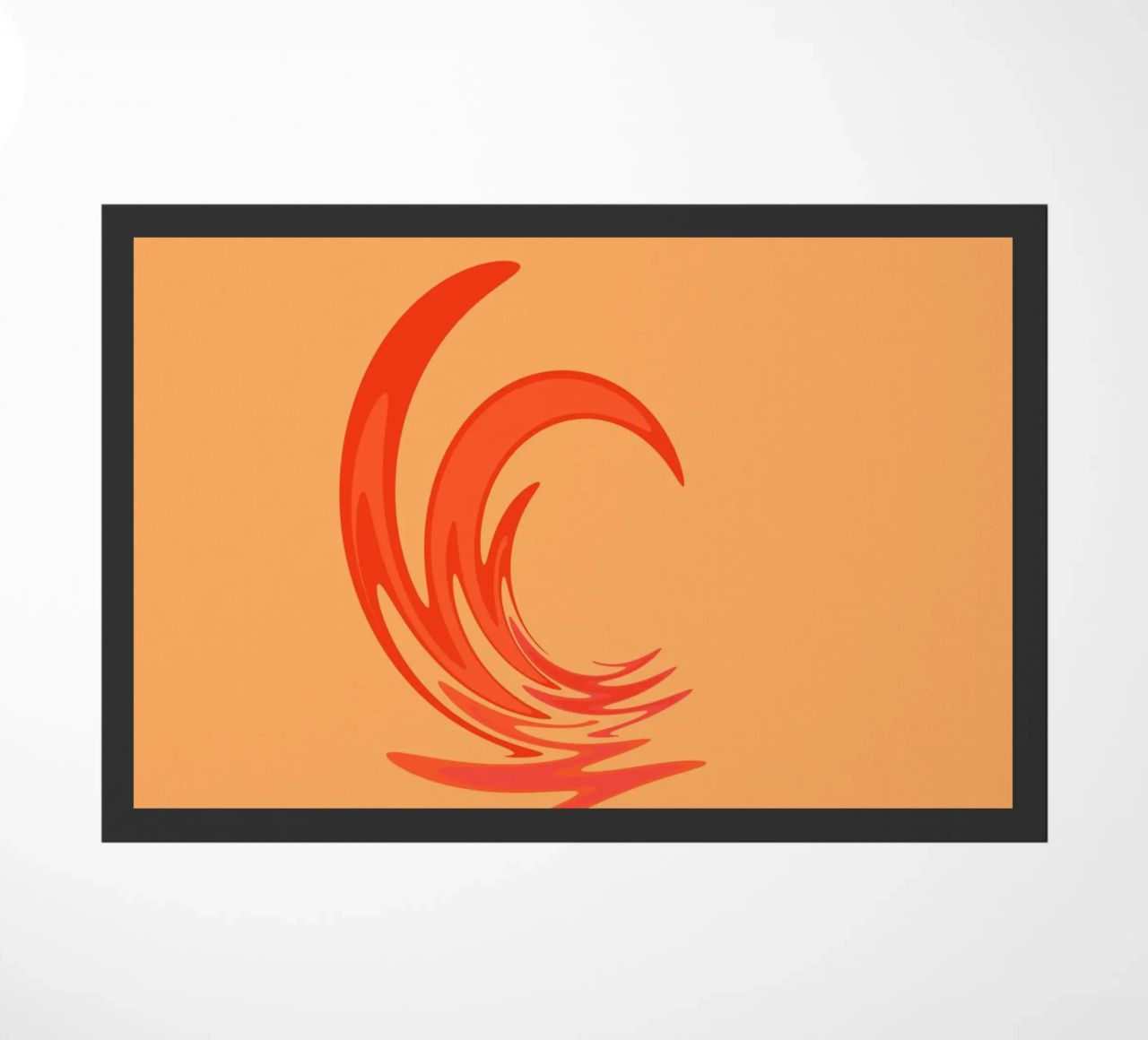 Abstract dynamic swirl pattern in orange doormat by Something for you