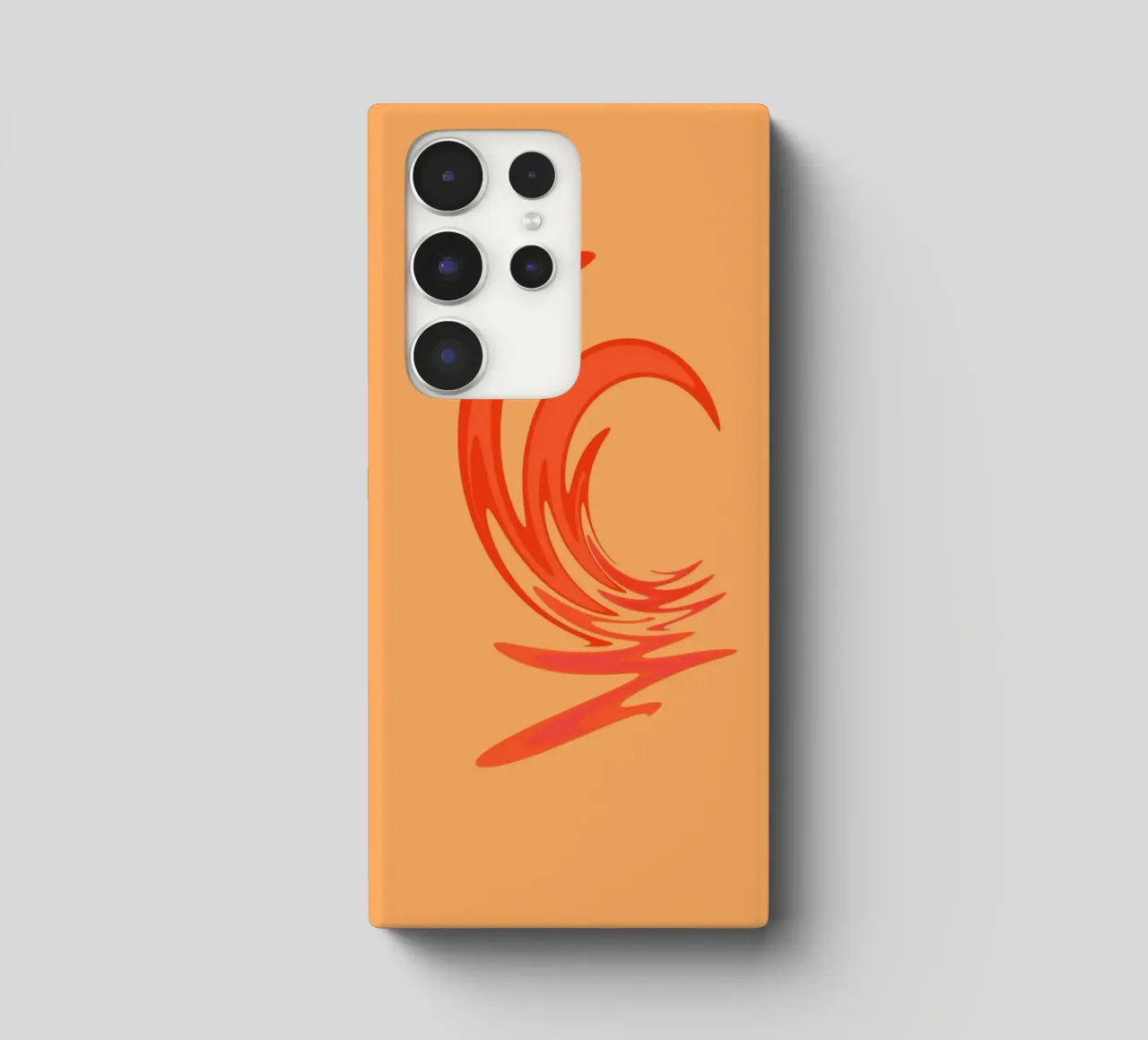 Abstract dynamic swirl pattern in orange samsung phone case by Something for you