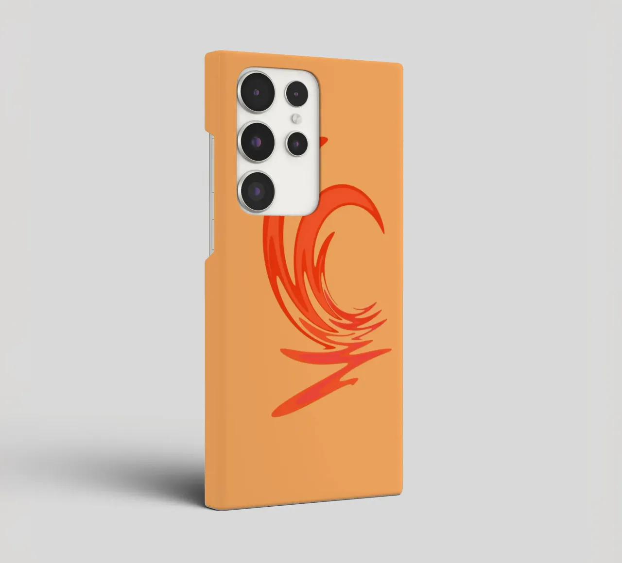 Abstract dynamic swirl pattern in orange samsung phone case by Something for you