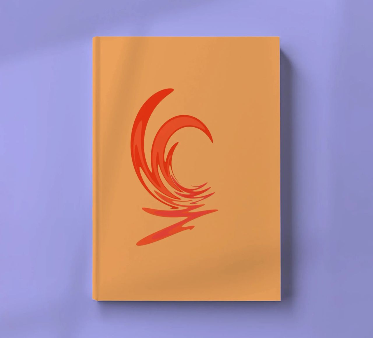 Abstract dynamic swirl pattern in orange notebook by Something for you