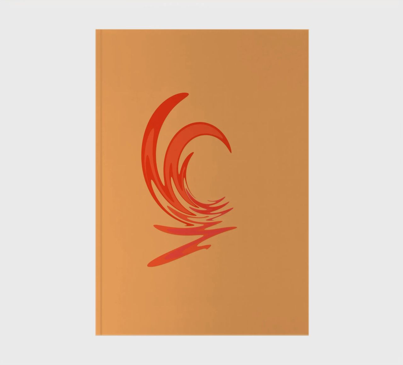 Abstract dynamic swirl pattern in orange notebook by Something for you