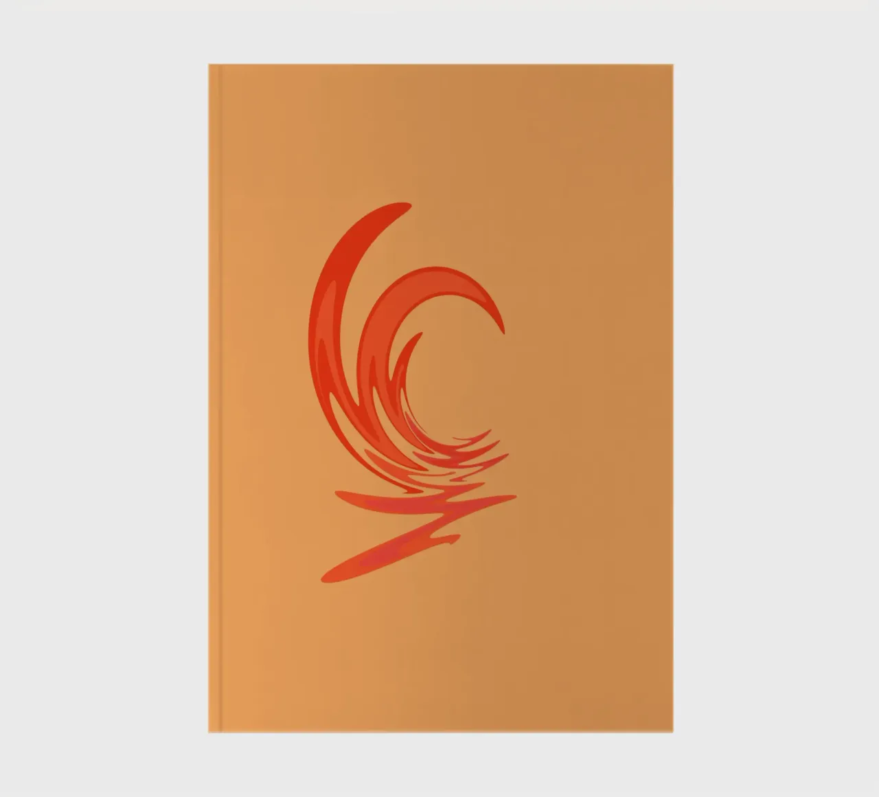 Abstract dynamic swirl pattern in orange notebook by Something for you