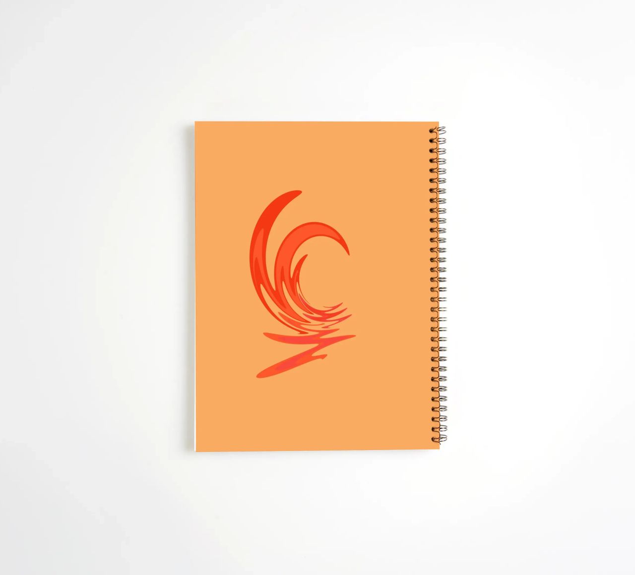 Motivo dinamico astratto a vortice in arancione diario ad anelli da Something for you