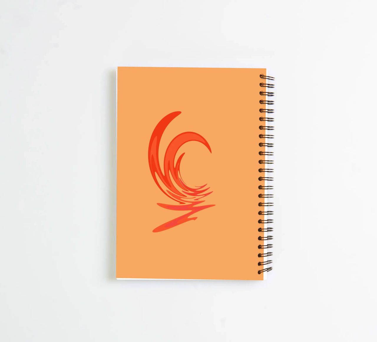 Motivo dinamico astratto a vortice in arancione diario ad anelli da Something for you