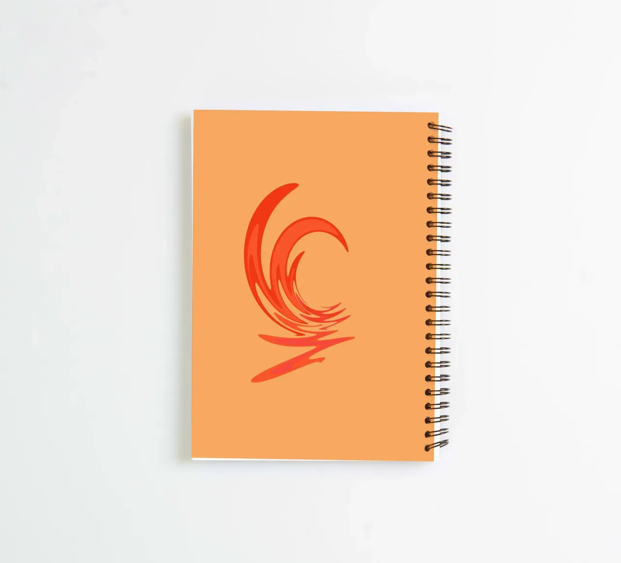 Abstraktes dynamisches Wirbelmuster in Orange Ringbuch von Something for you