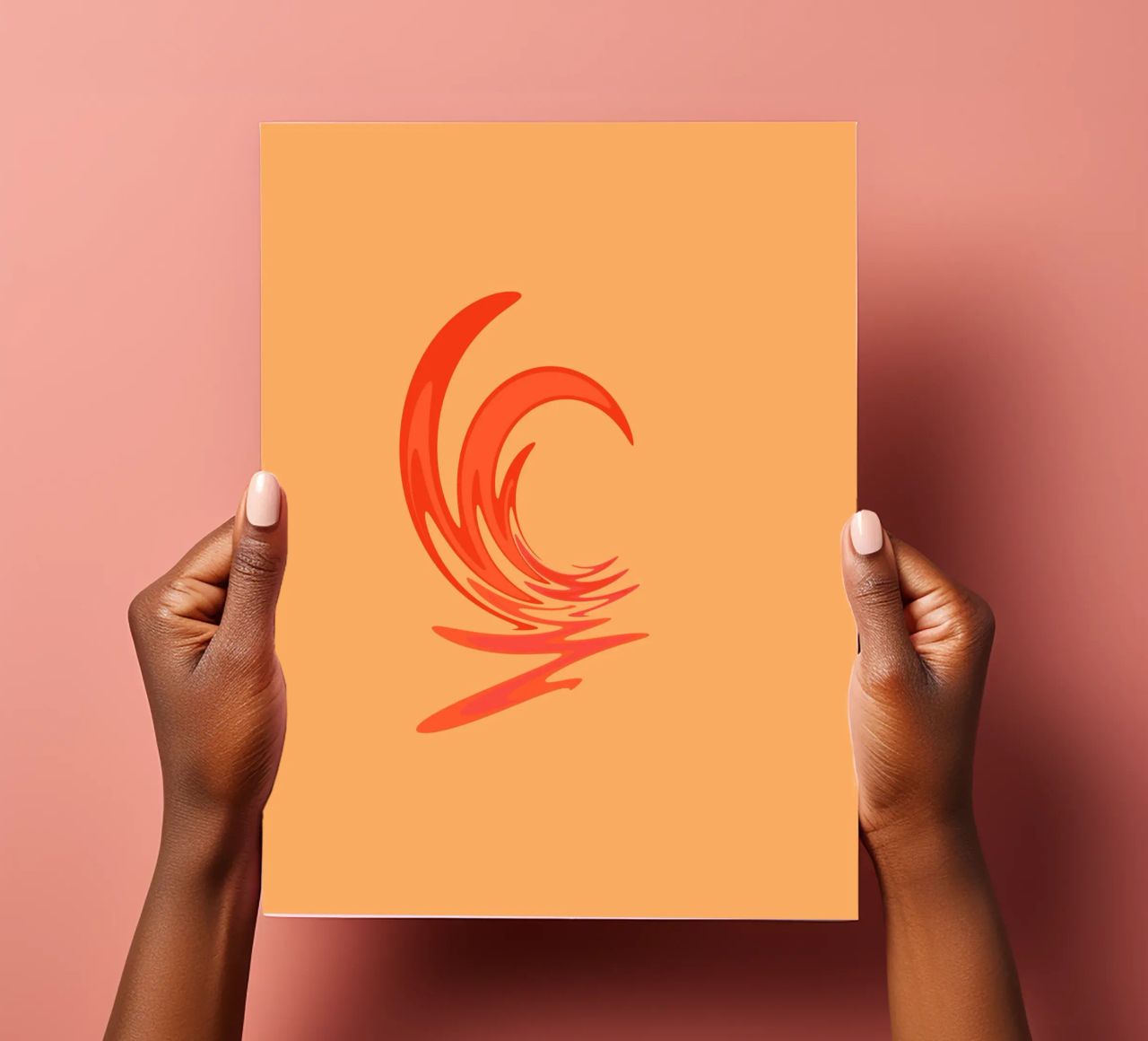 Abstract dynamic swirl pattern in orange sticker sheet by Something for you