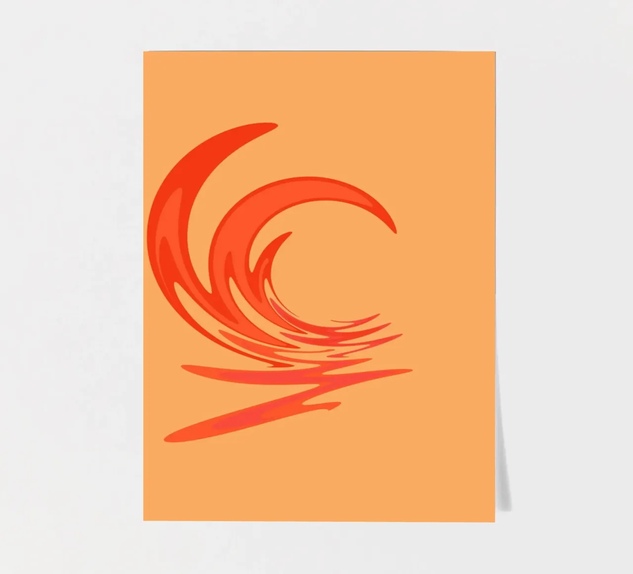 Abstract dynamic swirl pattern in orange sticker sheet by Something for you