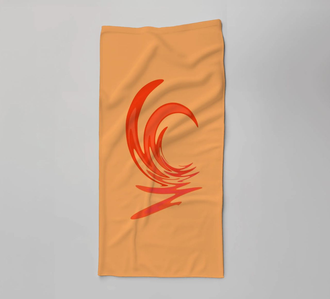 Abstract dynamic swirl pattern in orange towel by Something for you