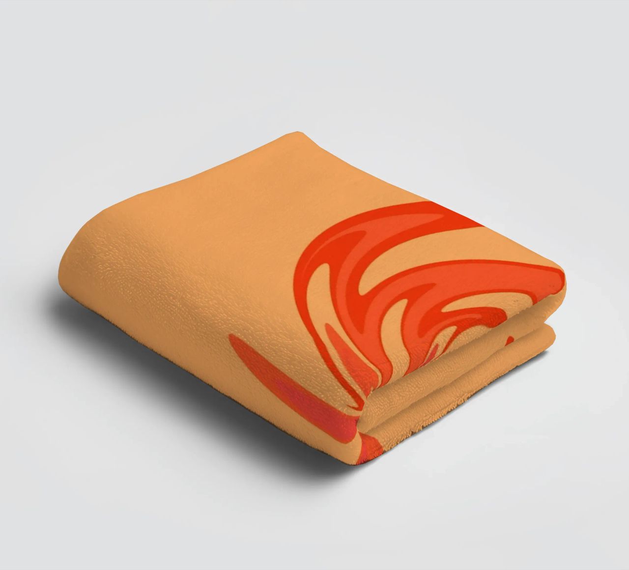 Abstract dynamic swirl pattern in orange towel by Something for you