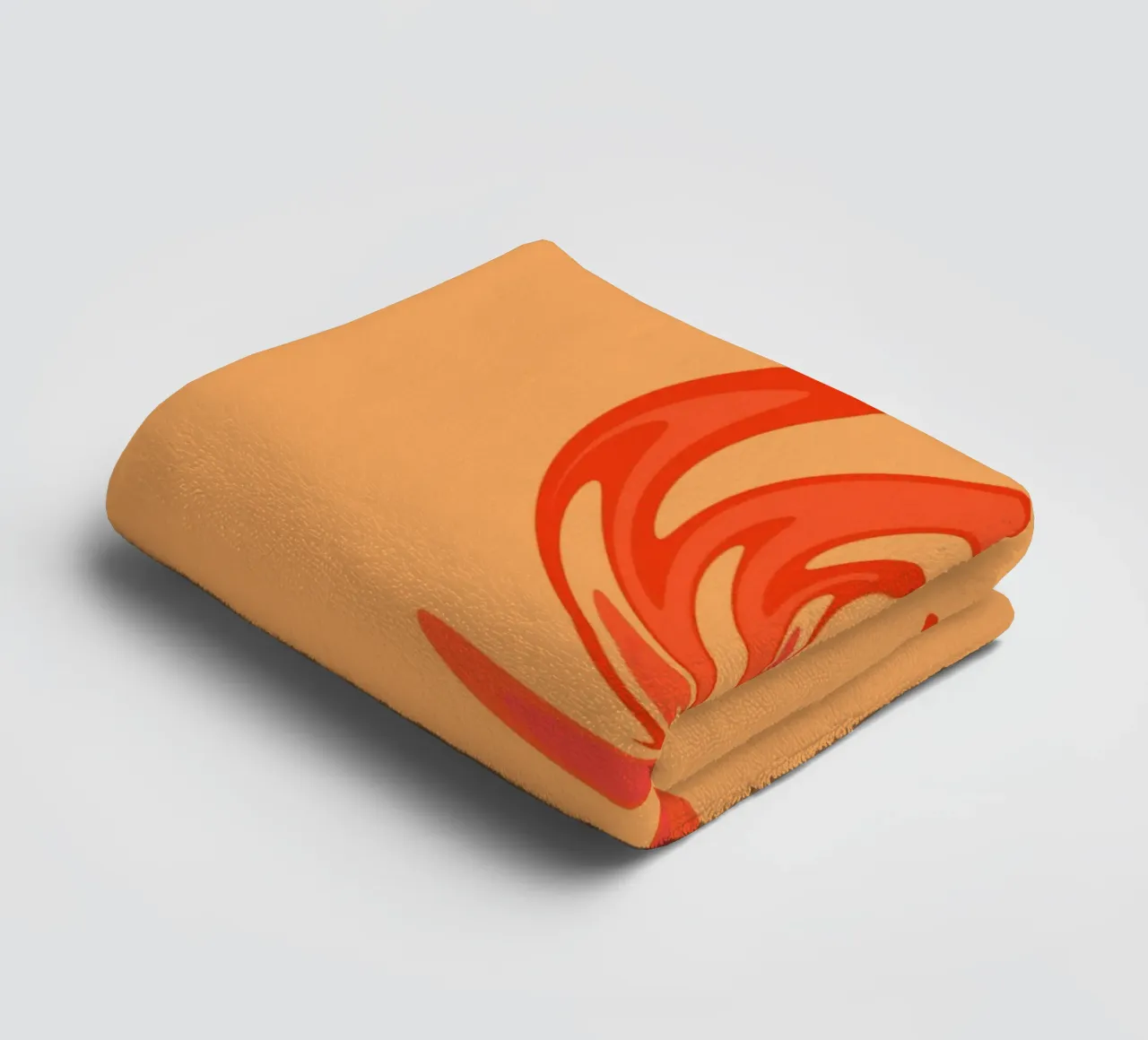 Abstract dynamic swirl pattern in orange towel by Something for you