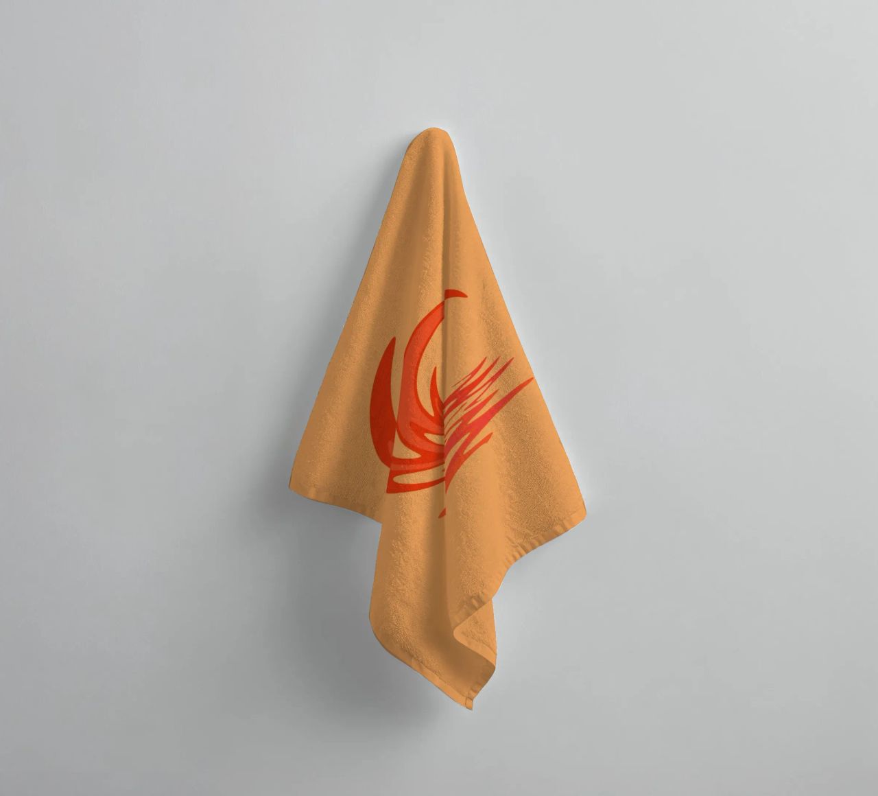 Abstract dynamic swirl pattern in orange towel by Something for you