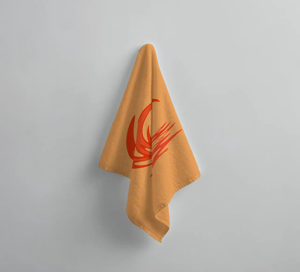 Abstract dynamic swirl pattern in orange towel by Something for you