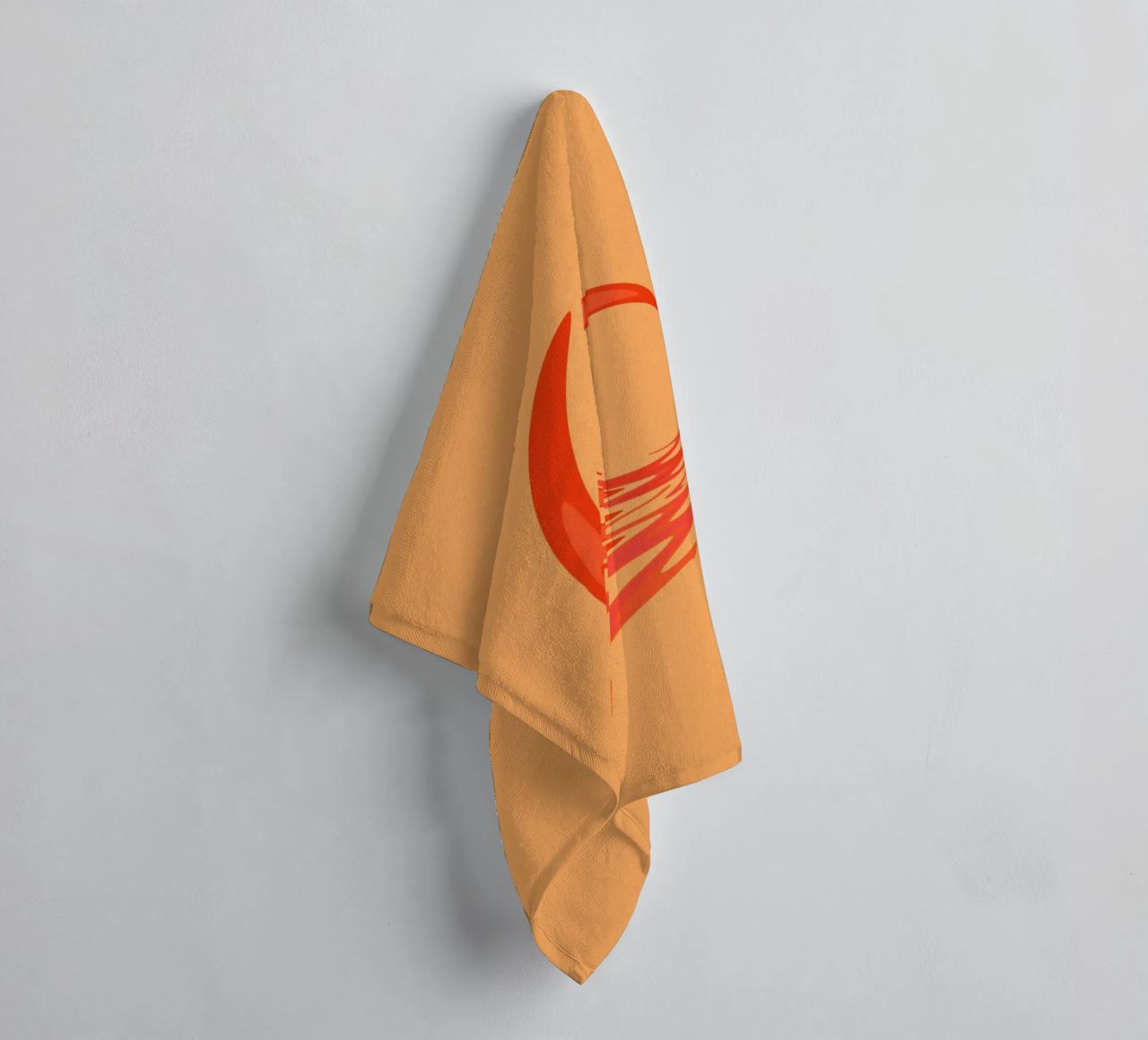 Abstract dynamic swirl pattern in orange towel by Something for you