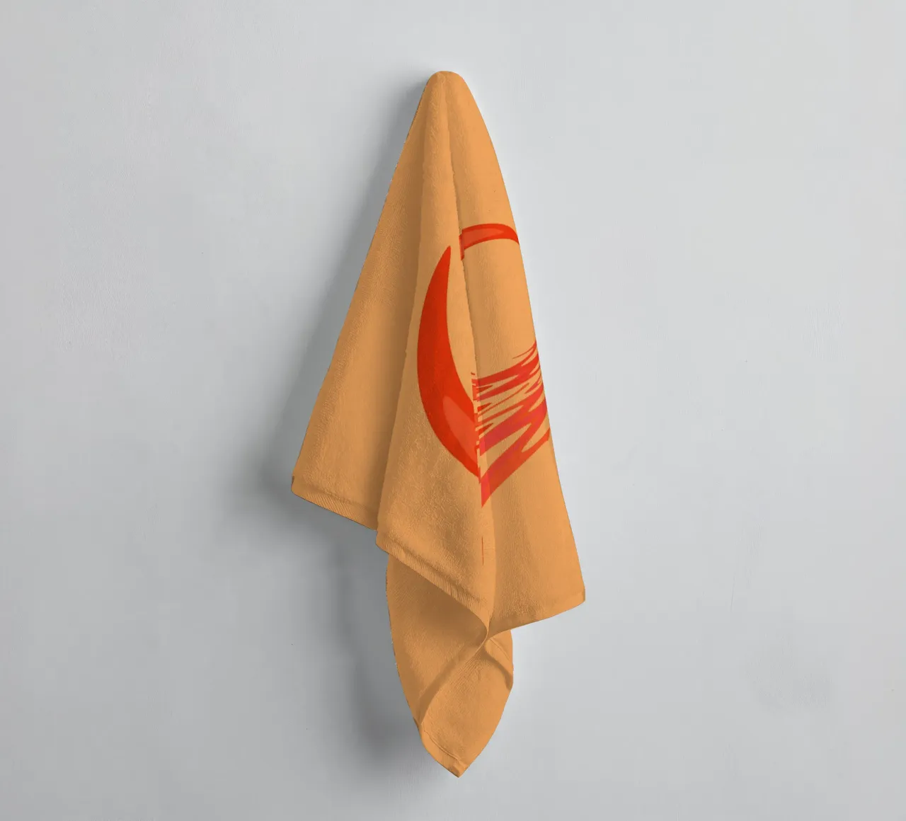 Abstraktes dynamisches Wirbelmuster in Orange Handtuch von Something for you