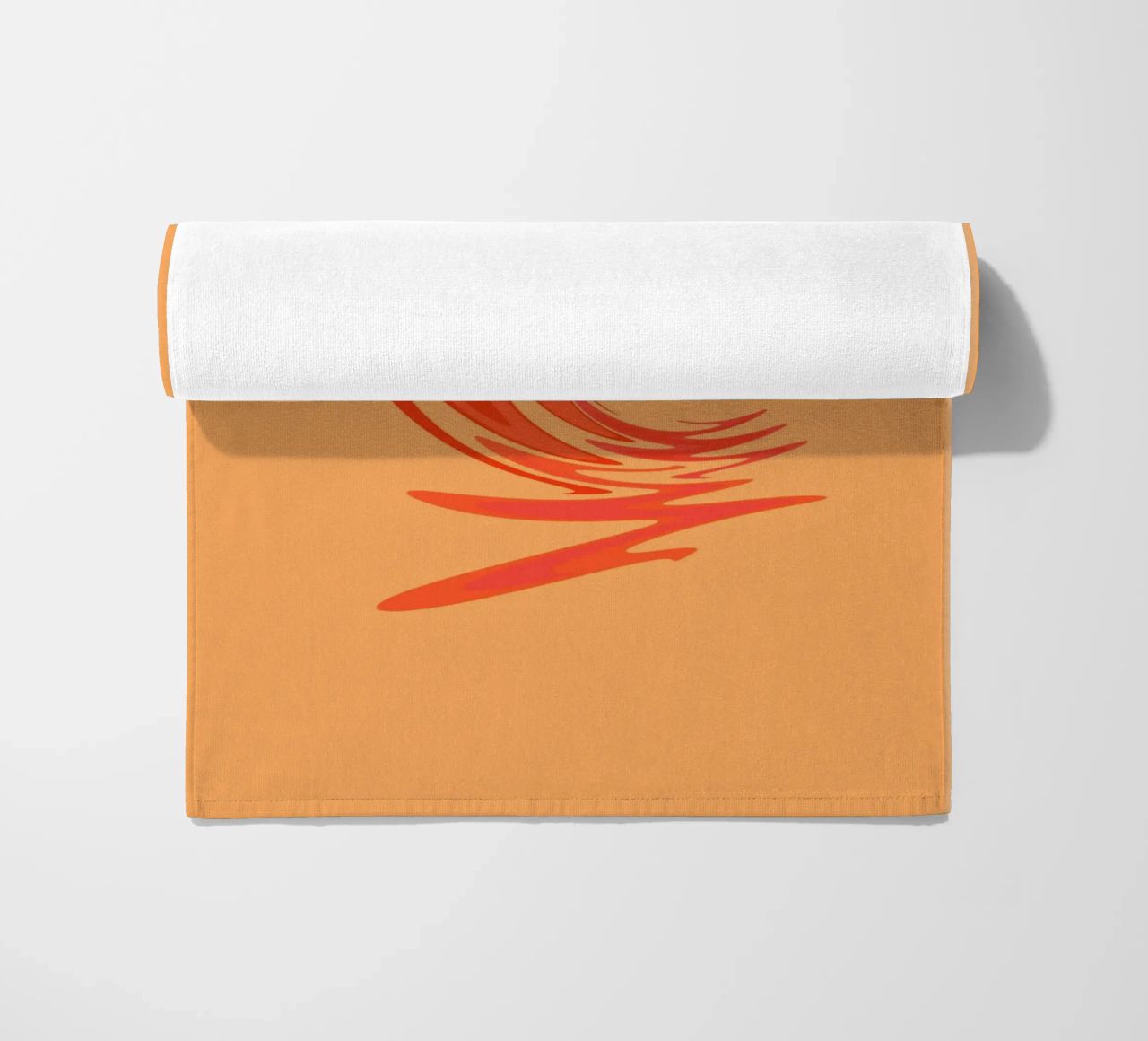 Abstract dynamic swirl pattern in orange beach towel by Something for you