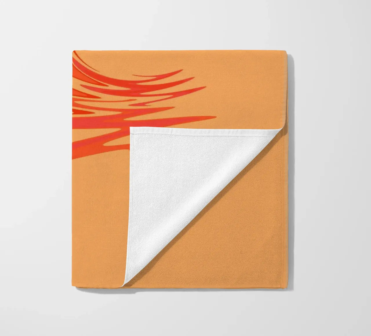 Abstraktes dynamisches Wirbelmuster in Orange Strandtuch von Something for you